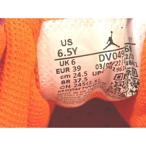 Air Jordan 6.5Y Girls Basketball Shoes‎ White Pink Orange Athletic Sneakers - Picture 5 of 5